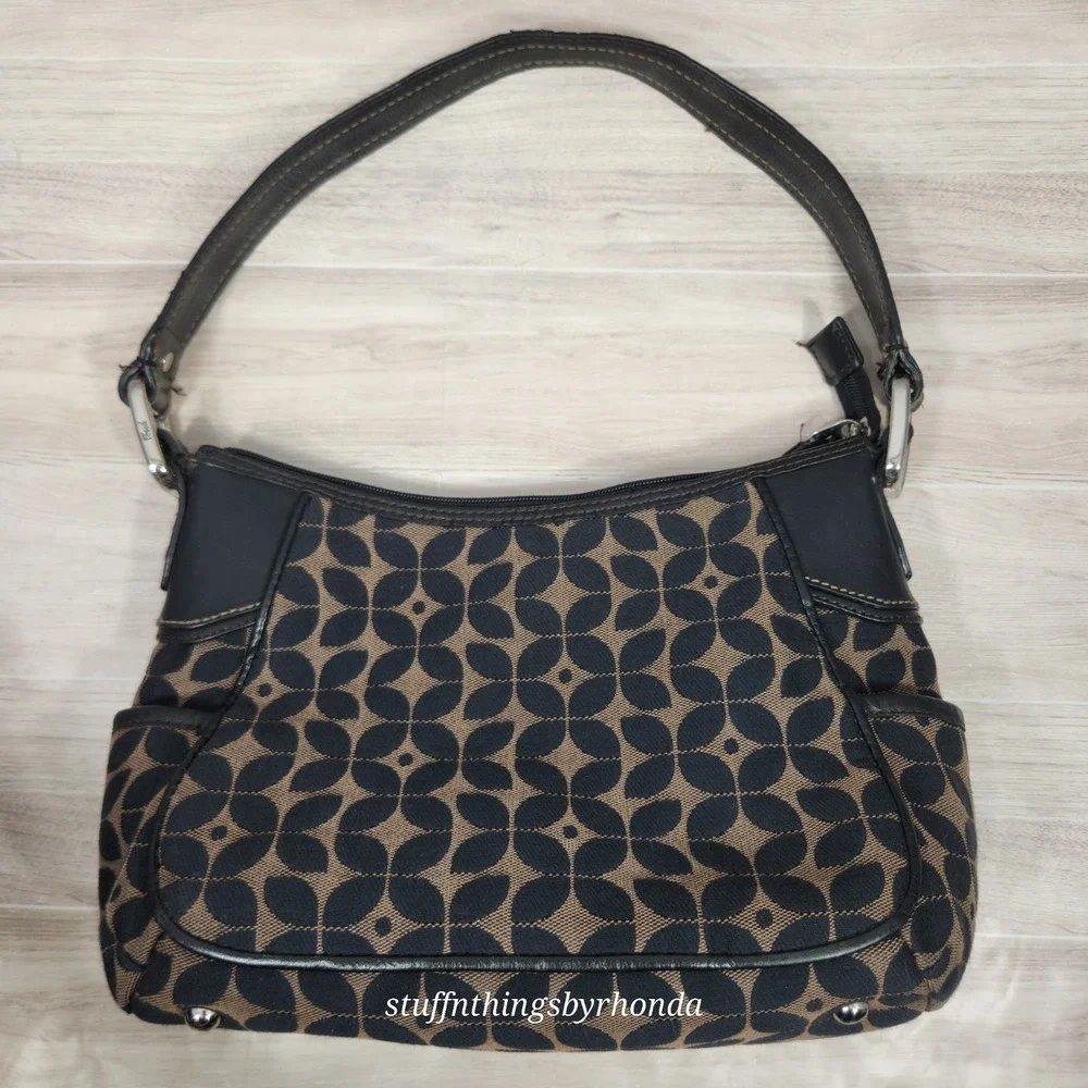 Fossil Black‎ Textile Fabric Shoulder Bag